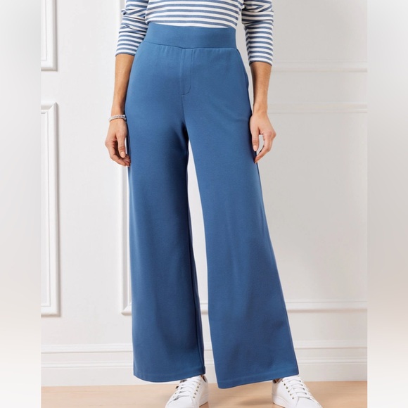 Talbots Pants - TALBOTS EFFORTLESS ULTRAKNIT WIDE LEG PANTS IN NAVY DUSK